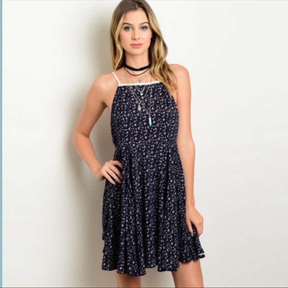 LAST 2! Navy floral dress
